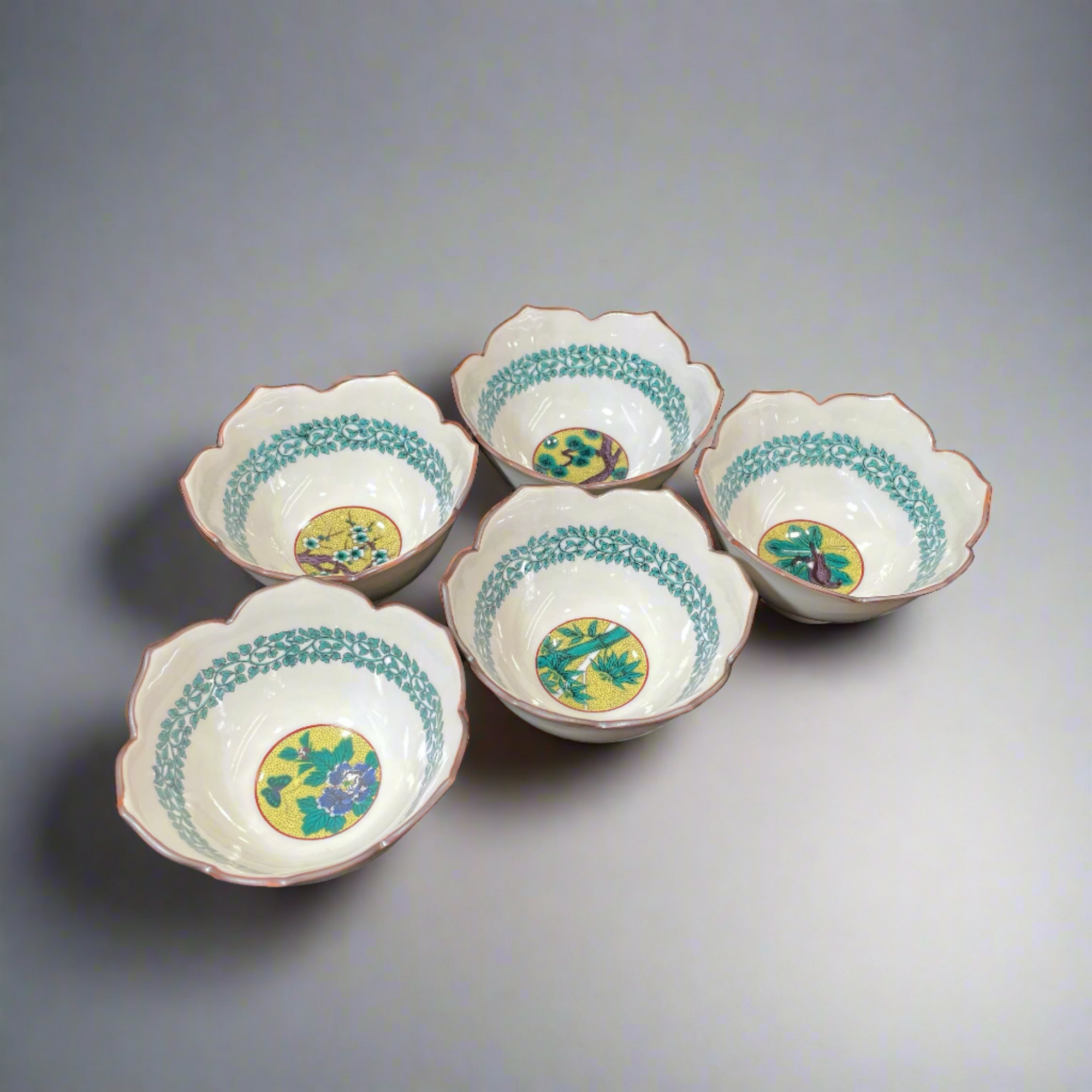 Kutani-ware Yoshidaya Style Small Bowl Set 5pcs