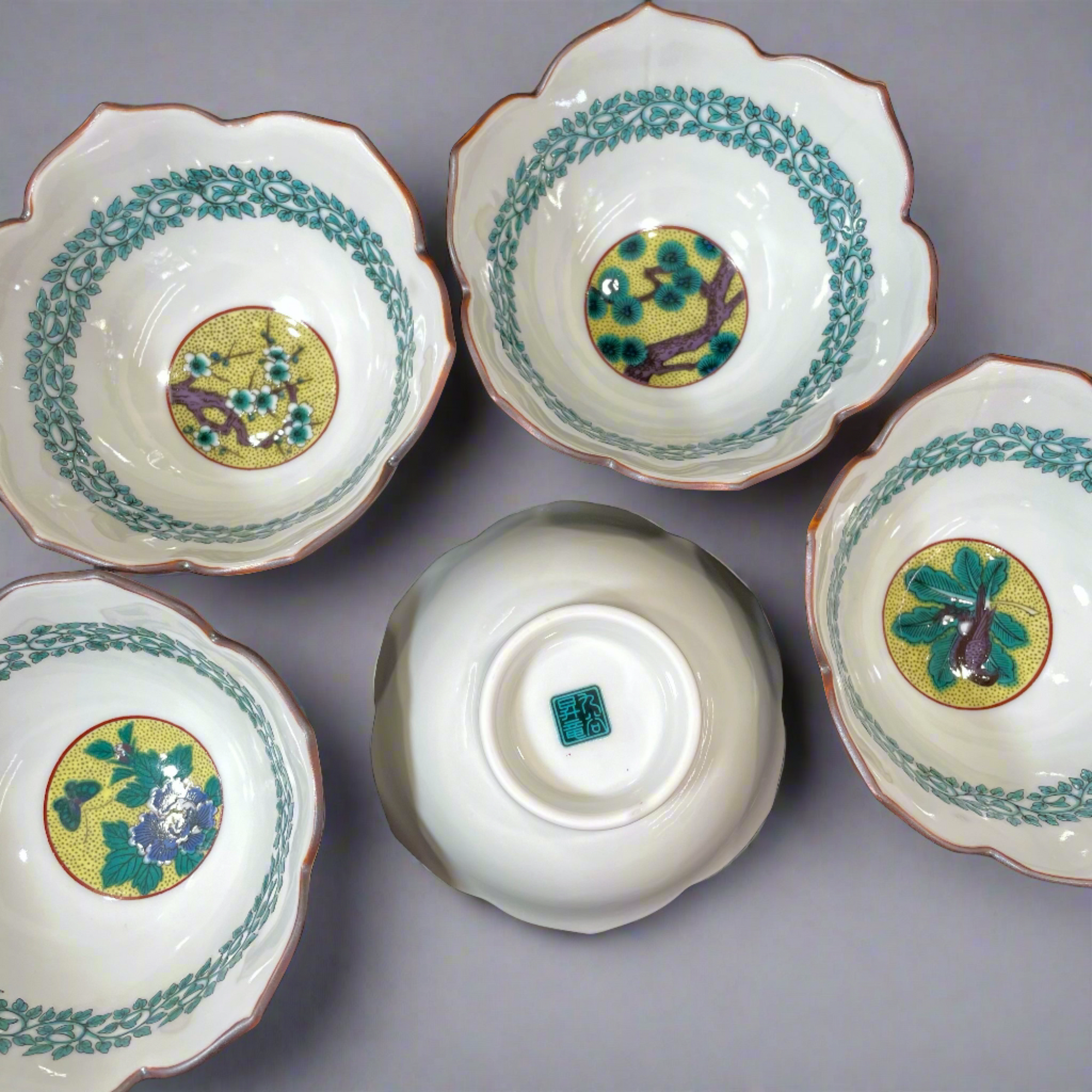 Kutani-ware Yoshidaya Style Small Bowl Set 5pcs