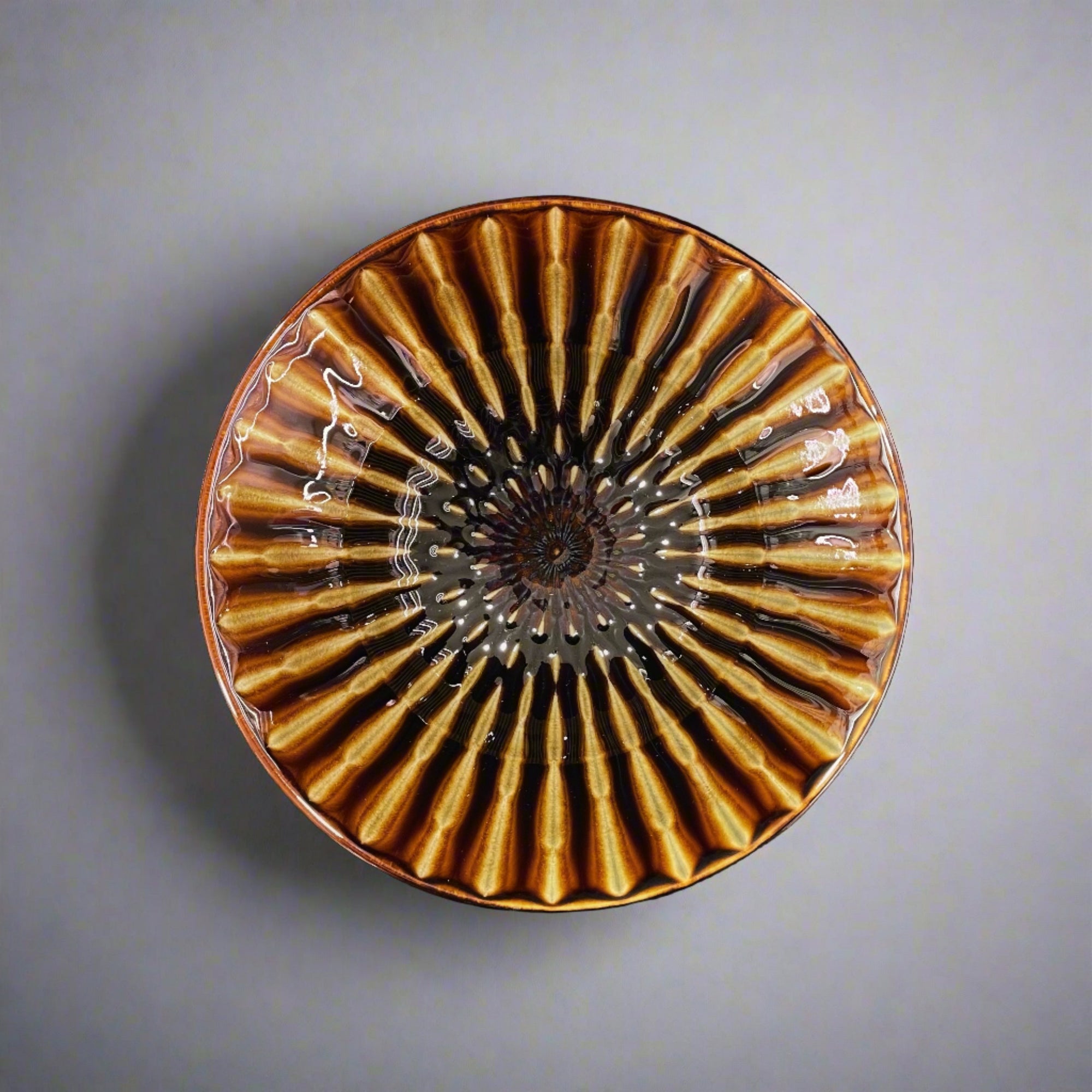 Kakunaka Oribe Ring Deep Bowl