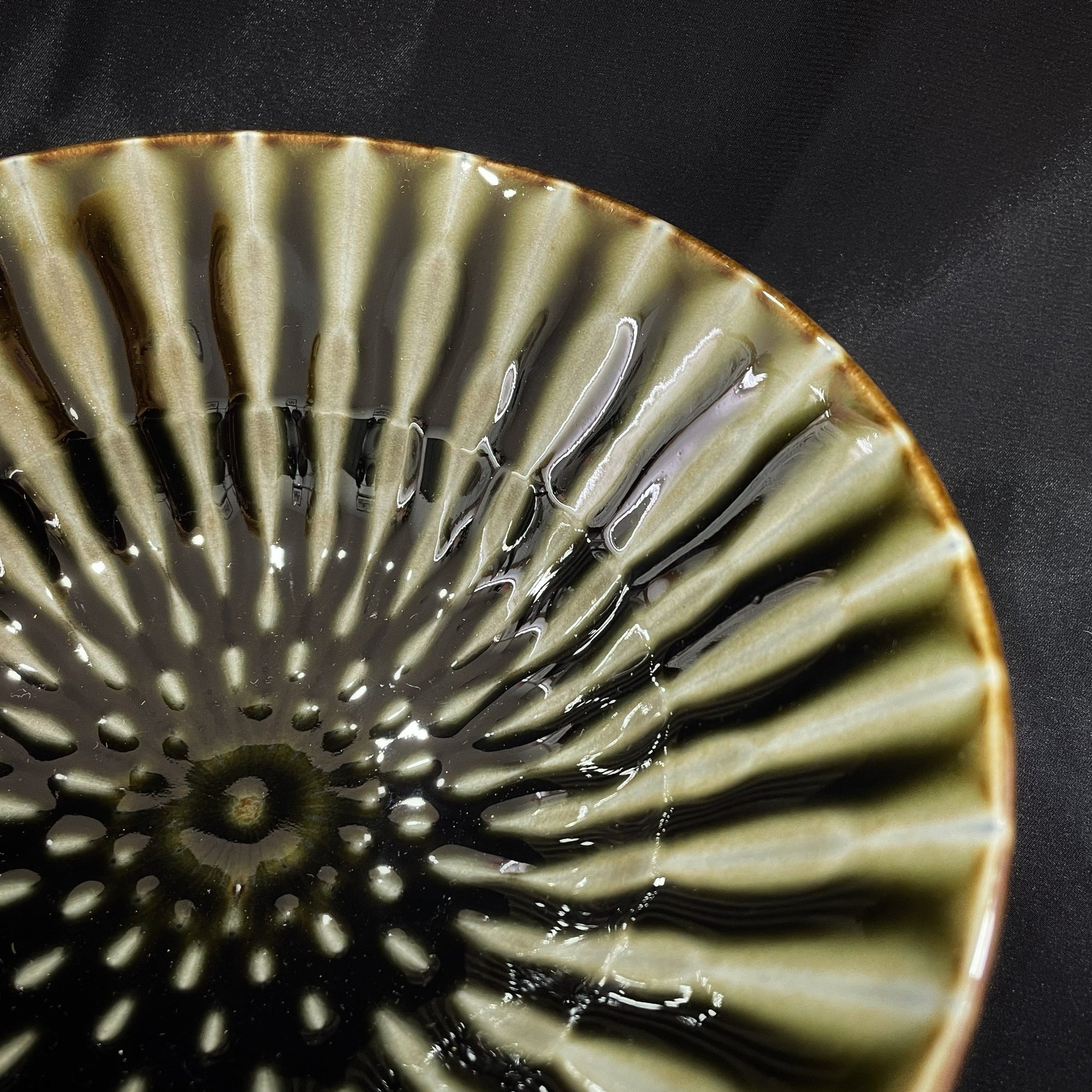 Kakunaka Oribe Ring Deep Bowl