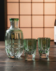Kagami Edo Kiriko Sake Glass Set - Bamboo Stem 竹の膳