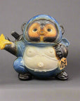 Shigaraki-ware Ninja Tanuki Statue Large - Blue