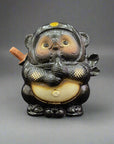 Shigaraki-ware Ninja Tanuki Statue Small - Black