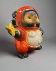 Shigaraki-ware Ninja Tanuki Statue Small - Red