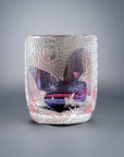 Edo Kiriko Whisky Glass by Junichi Nabetani - Morpho Butterfly 艶舞 (Pink & Purple)