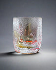 Edo Kiriko Whisky Glass by Junichi Nabetani - Morpho Butterfly 艶舞 (Pink & Yellow)