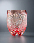 Edo Kiriko Rock Glass by Tatsuya Nemoto - Pink Butterfly