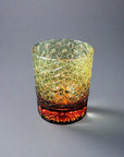 Yamada Glass Edo Kiriko Crystal Mini Whisky Glass - Entsunagi 縁繋ぎ (Amber Green)