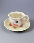 Shigaraki-ware Red Dots Cup & Saucer Set