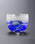 Yamada Glass Edo Kiriko Crystal Sake Glass - Mt Fuji 山下白雨 (Four Colours)