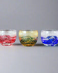 Yamada Glass Edo Kiriko Crystal Sake Glass - Mt Fuji 山下白雨 (Four Colours)