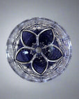 Edo Kiriko Rock Glass by Junichi Nabetani - Jewel Chrysanthemum & Kikyo 玉菊桔梗 (Purple)