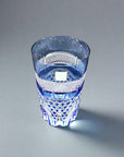 Kagami Edo Kiriko Pair of Tumblers - Fish scales & Hexagonal Basket Weave 魚子に六角籠目紋