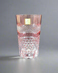 Kagami Edo Kiriko Pair of Tumblers - Fish scales & Hexagonal Basket Weave 魚子に六角籠目紋