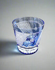 Kagami Rock Glass Pair Set by Hideaki Shinozaki - Chrysanthemum Weave & Flowers 菊つなぎに花