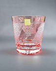 Kagami Rock Glass Pair Set by Hideaki Shinozaki - Chrysanthemum Weave & Flowers 菊つなぎに花