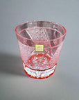 Kagami Rock Glass Pair Set by Hideaki Shinozaki - Chrysanthemum Weave & Flowers 菊つなぎに花
