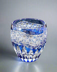 Toa Glass Edo Kiriko Whisky Glass by Satoshi Nabetani - Sunflower 向日葵 (Blue)