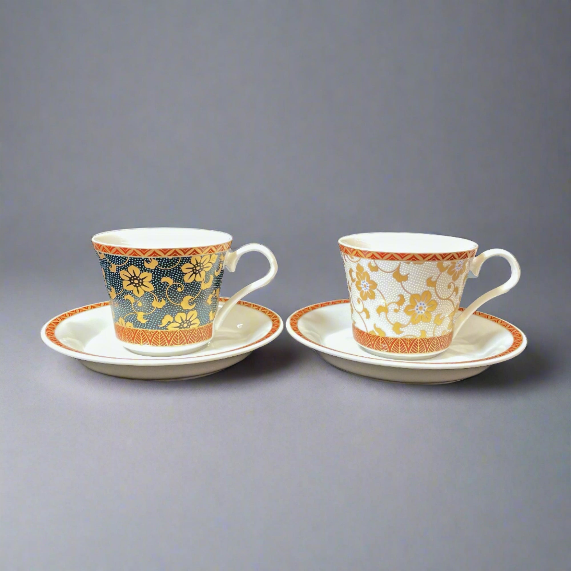 Kutani-ware Tetsusen Arabesque Coffee Cup Set