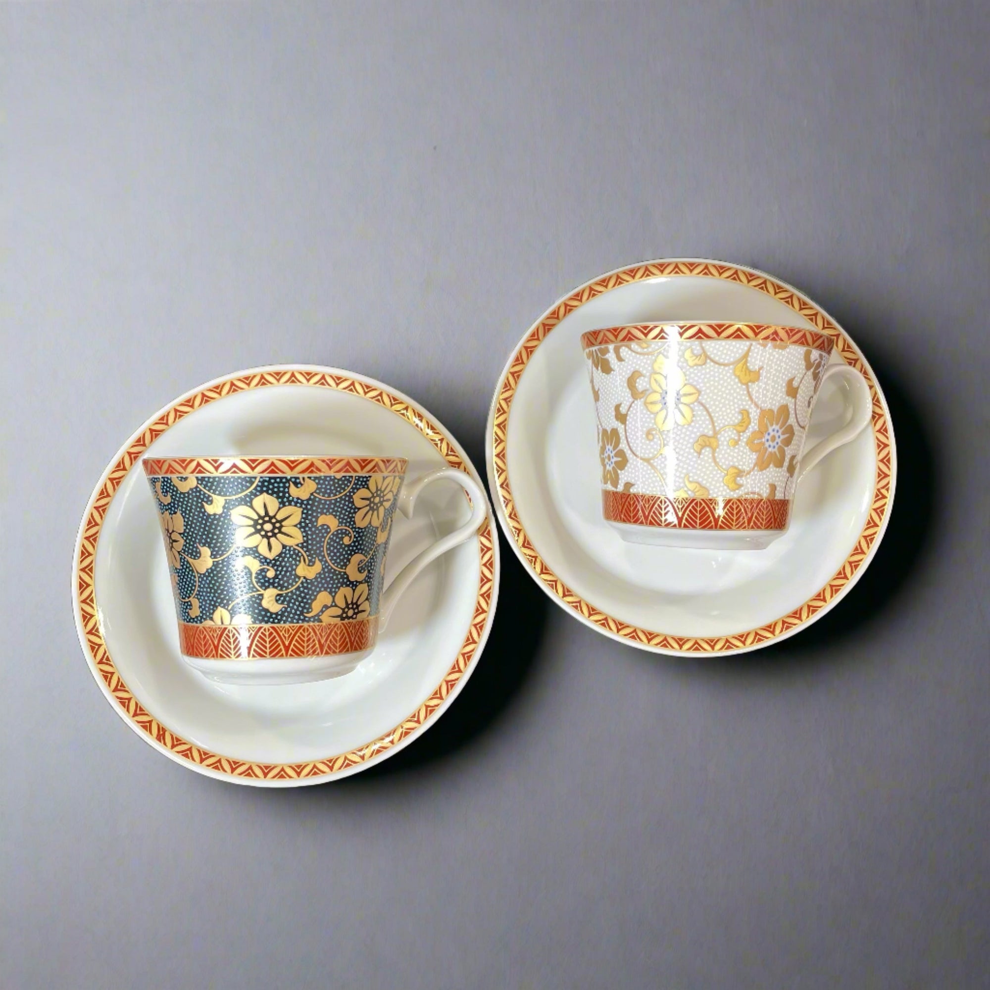 Kutani-ware Tetsusen Arabesque Coffee Cup Set
