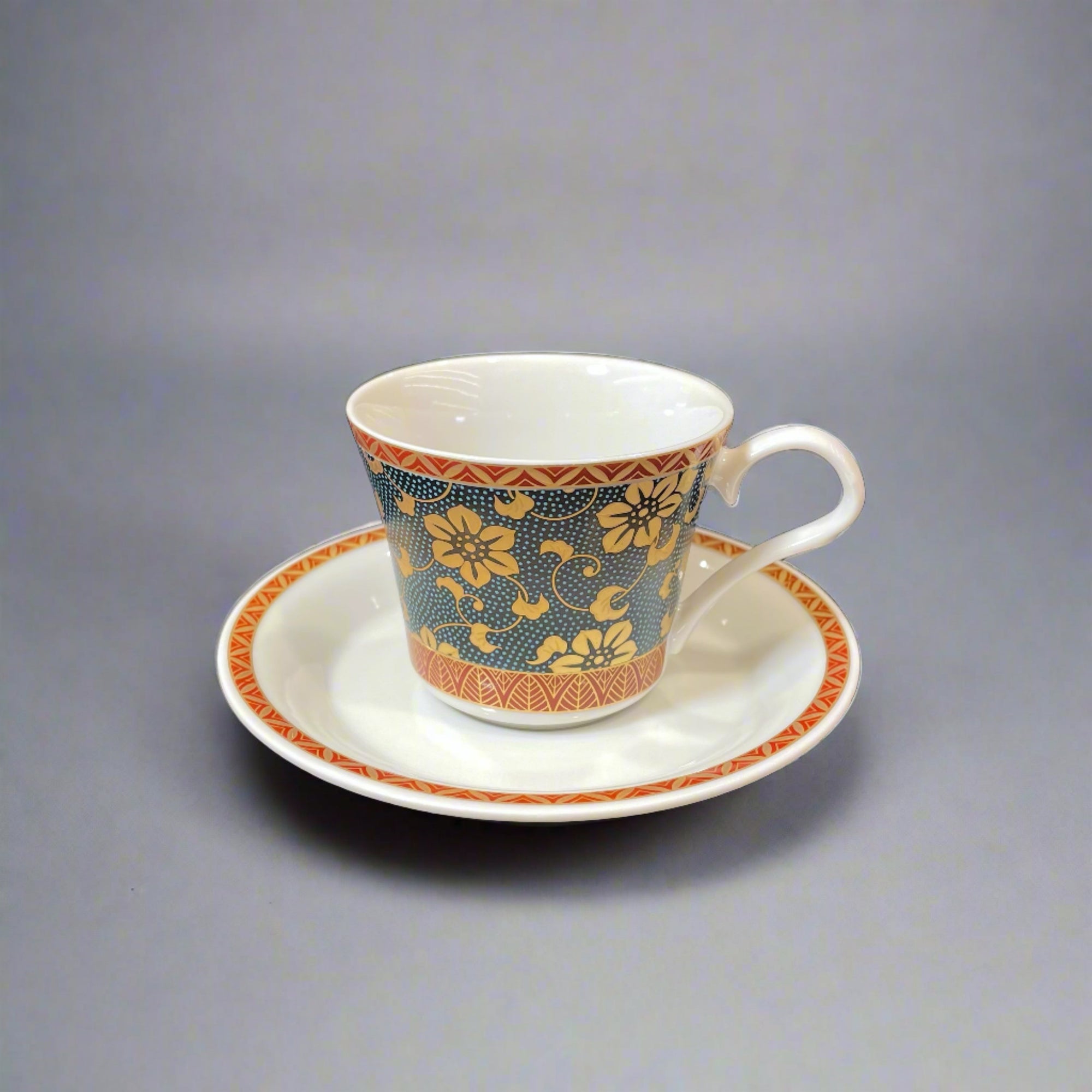 Kutani-ware Tetsusen Arabesque Coffee Cup Set