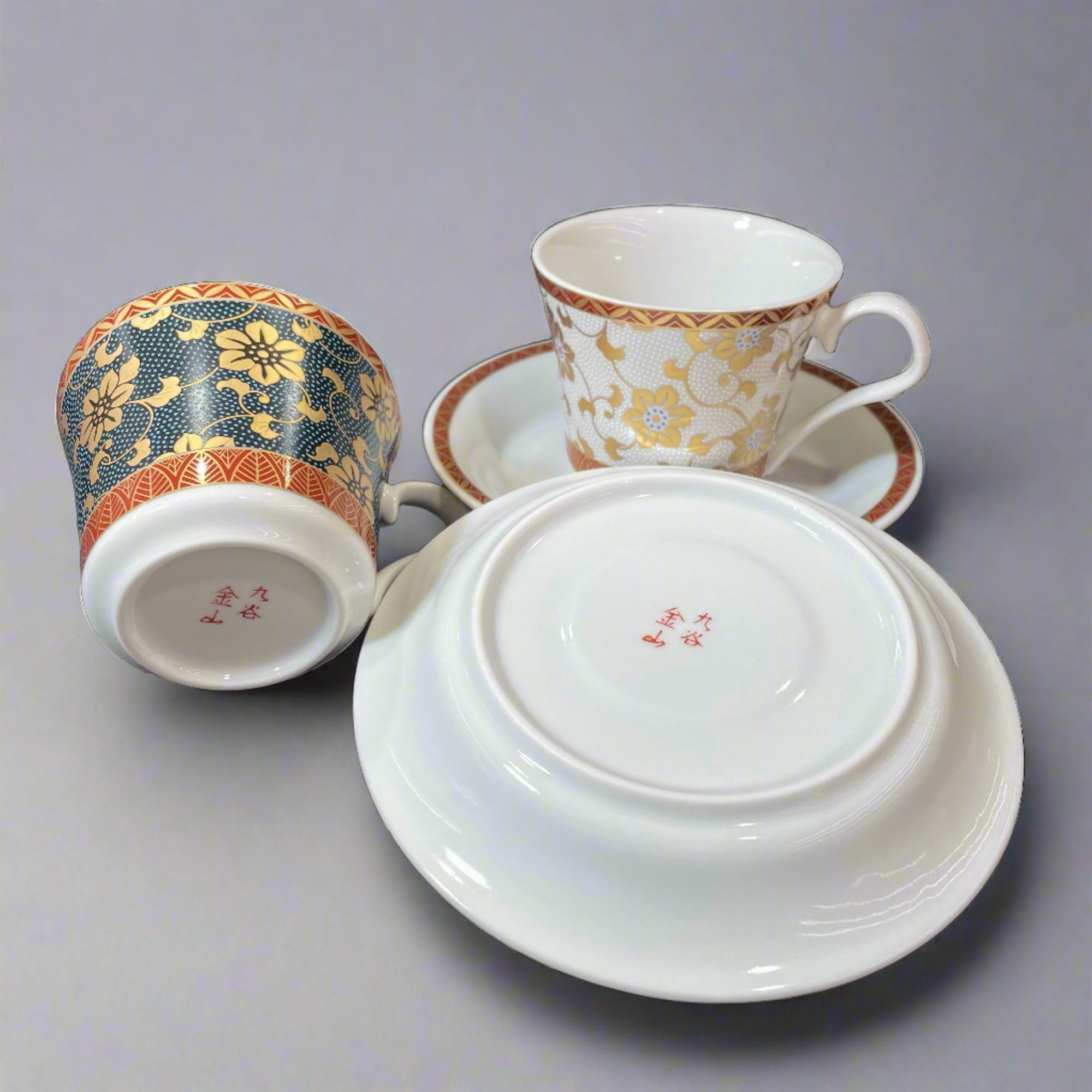 Kutani-ware Tetsusen Arabesque Coffee Cup Set