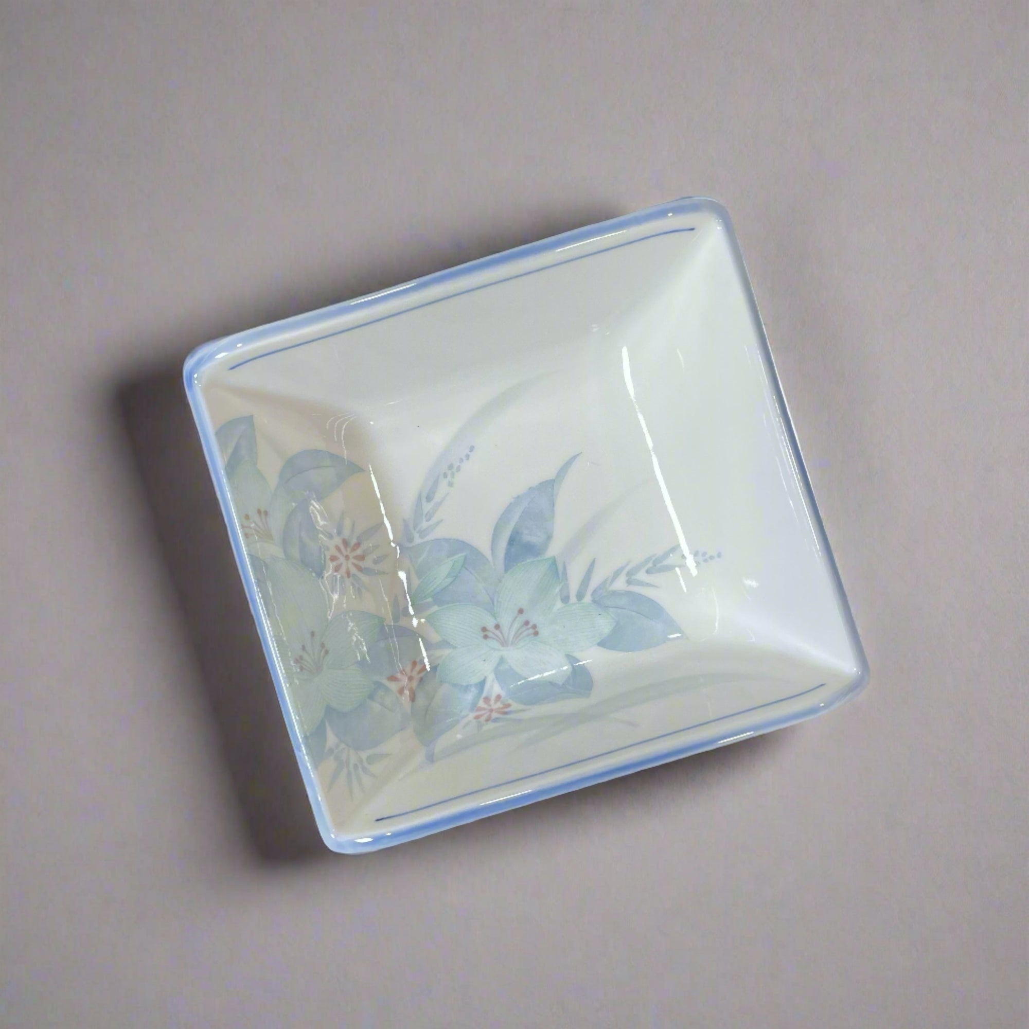 Mino-ware Bright Flower Square Plate