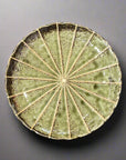 Fukui Craft Dark Green Stripe Pattern Plate