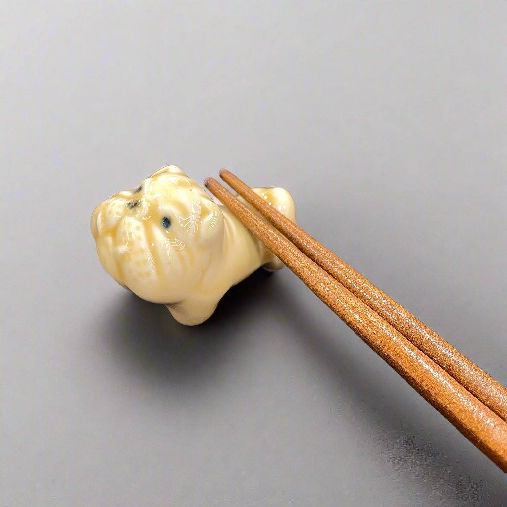 Mino ware Chopsticks Rest - Bull Dog