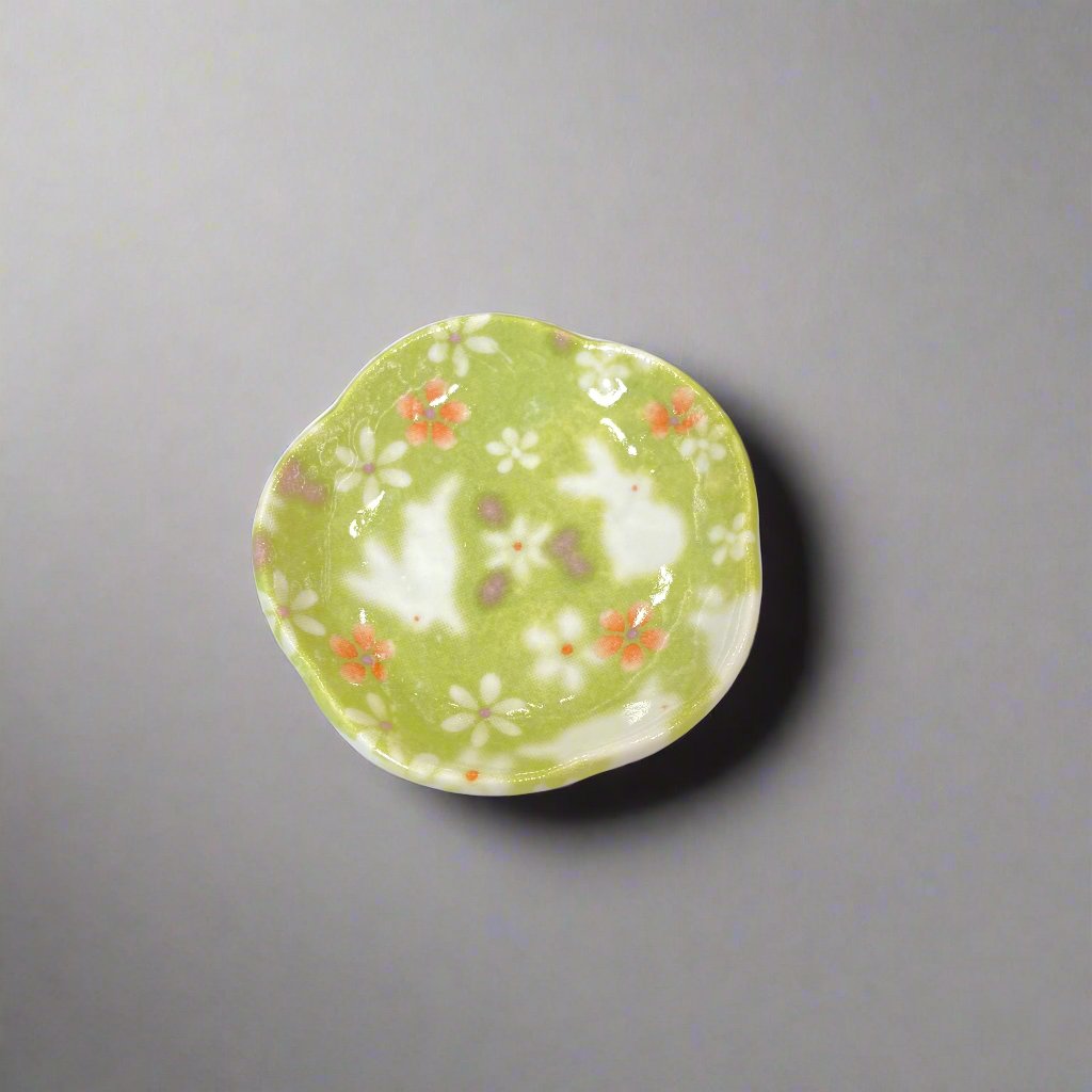 Chopsticks Gift Set - Rabbit and Flower Green