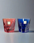 Kagami Edo Kiriko Crystal Sake Glass Pair Set - Crane 折鶴