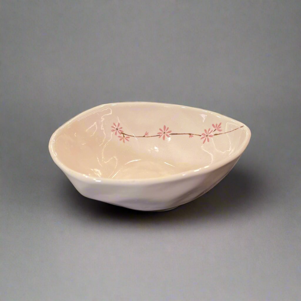 Pink Small Flower Triangle Bowl