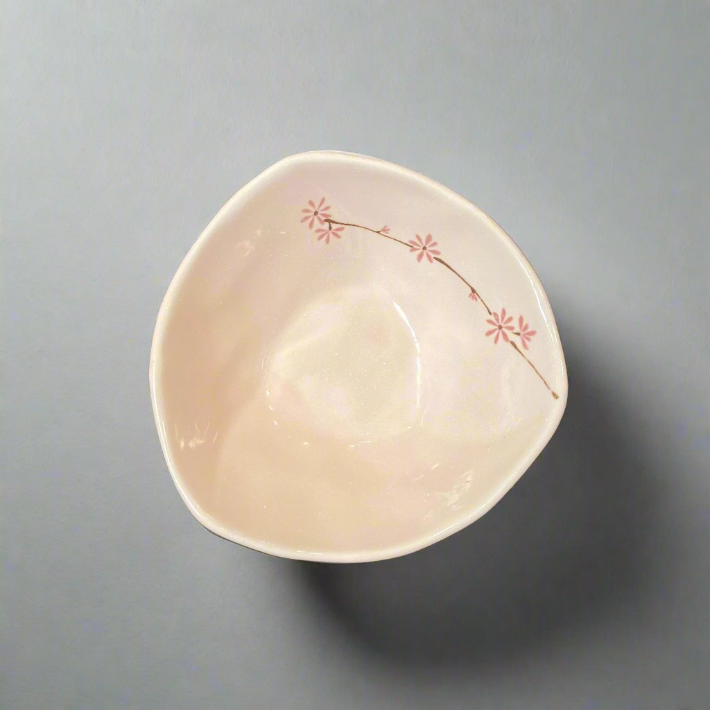 Pink Small Flower Triangle Bowl