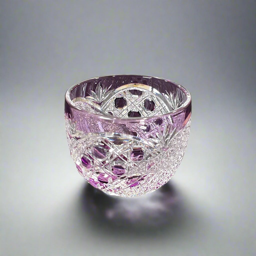 Yamada Glass Edo Kiriko Crystal Sake Glass - Koko 煌光 (Purple)