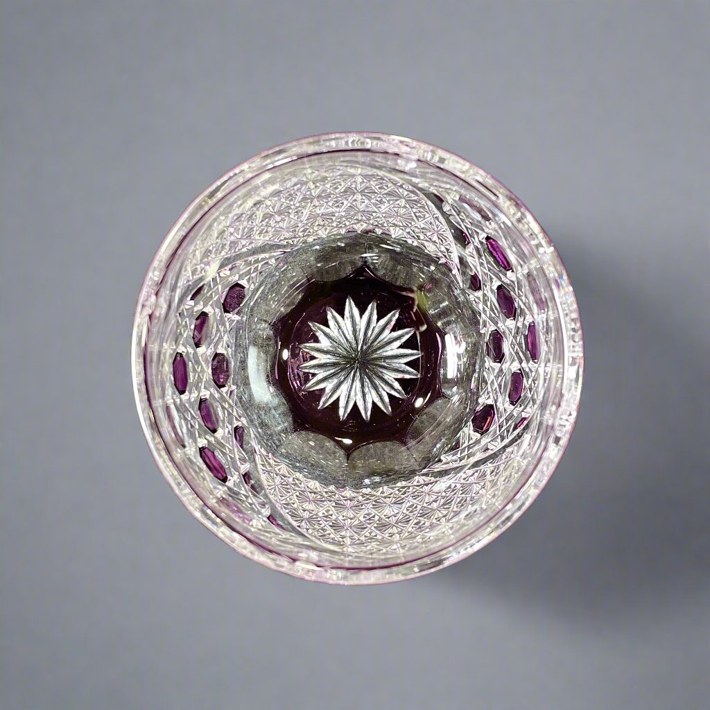 Yamada Glass Edo Kiriko Crystal Sake Glass - Koko 煌光 (Purple)