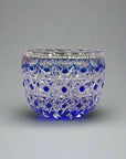 Kadowaki Edo Kiriko Crystal Sake Glass - Blue