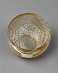 Kagami Edo Kiriko Sake Glass - Fish Scales Strip 魚子流し紋 (Yellow)