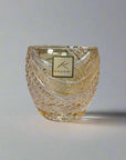 Kagami Edo Kiriko Sake Glass - Fish Scales Strip 魚子流し紋 (Yellow)