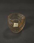 Kagami Edo Kiriko Sake Glass - Fish Scales Strip 魚子流し紋 (Yellow)