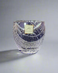 Kagami Edo Kiriko Sake Glass - Fish Scales Strip 魚子流し紋 (Purple)