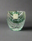 Kagami Edo Kiriko Sake Glass - Fish Scales Strip 魚子流し紋 (Green)