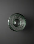 Kagami Edo Kiriko Sake Glass - Fish Scales Strip 魚子流し紋 (Green)