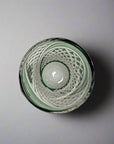 Kagami Edo Kiriko Sake Glass - Fish Scales Strip 魚子流し紋 (Green)