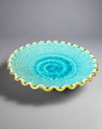 Ichiyama Blue Cracked Glaze Waving Edge Plate