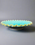 Ichiyama Blue Cracked Glaze Waving Edge Plate