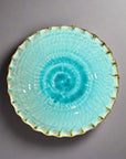 Ichiyama Blue Cracked Glaze Waving Edge Plate