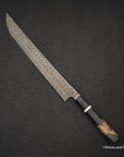 Nigara Anmon SG2 Raindrop Damascus Sakimaru Sujihiki 300mm
