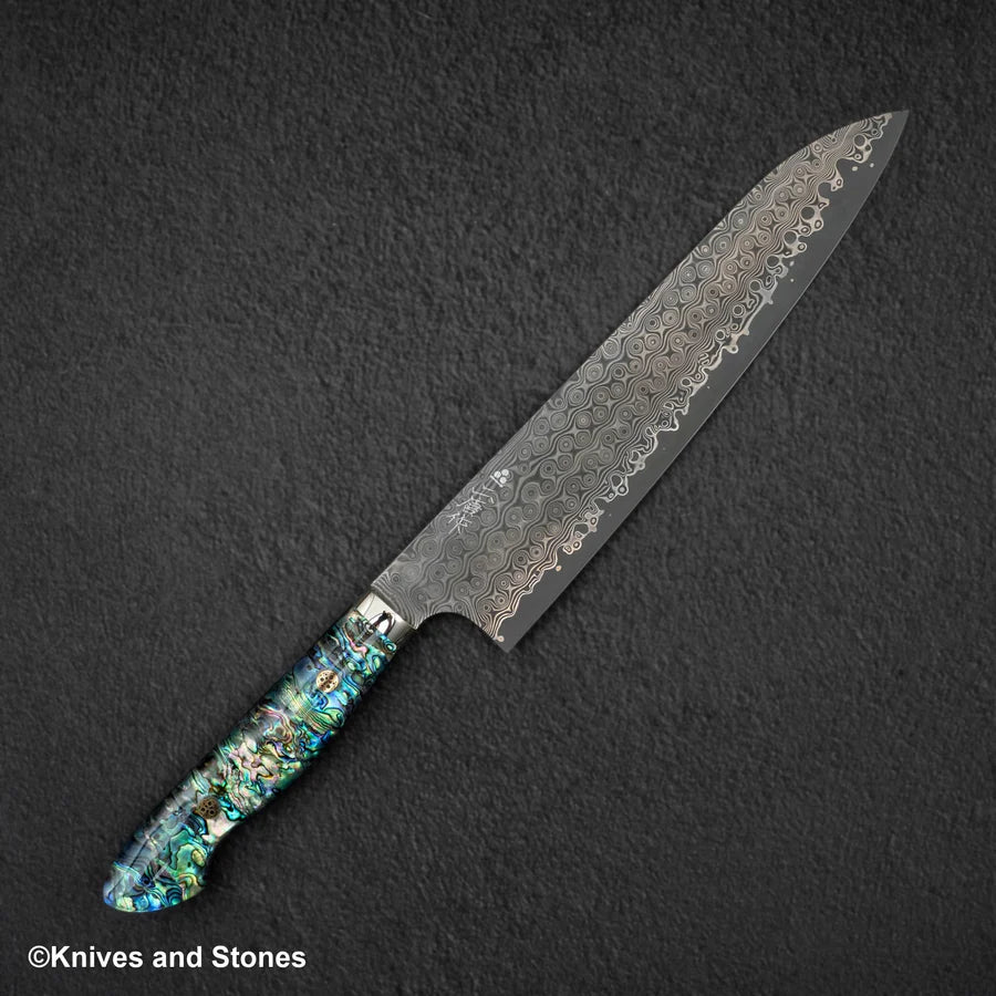 Nigara Anmon (暗紋) SG2 Raindrop Damascus Gyuto 240mm Mother-of-Pearl Inlay Handle