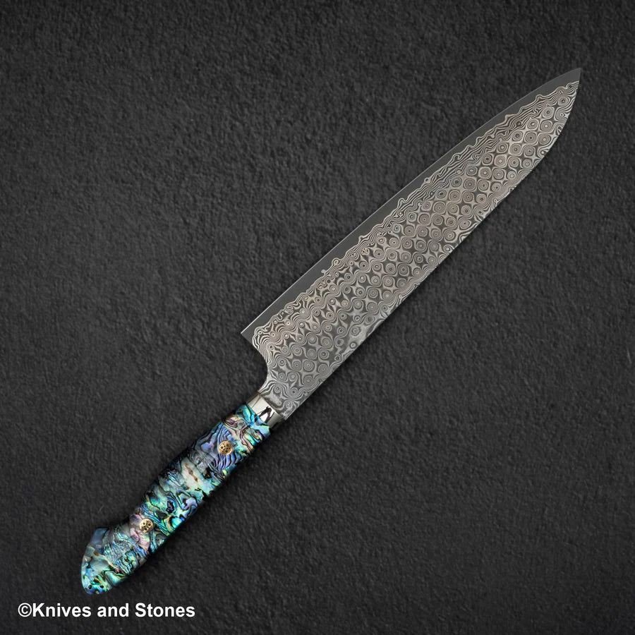 Nigara Anmon (暗紋) SG2 Raindrop Damascus Gyuto 240mm Mother-of-Pearl Inlay Handle