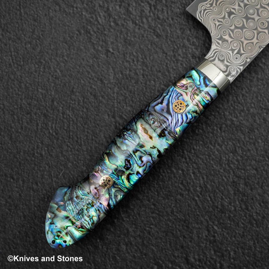 Nigara Anmon (暗紋) SG2 Raindrop Damascus Gyuto 240mm Mother-of-Pearl Inlay Handle